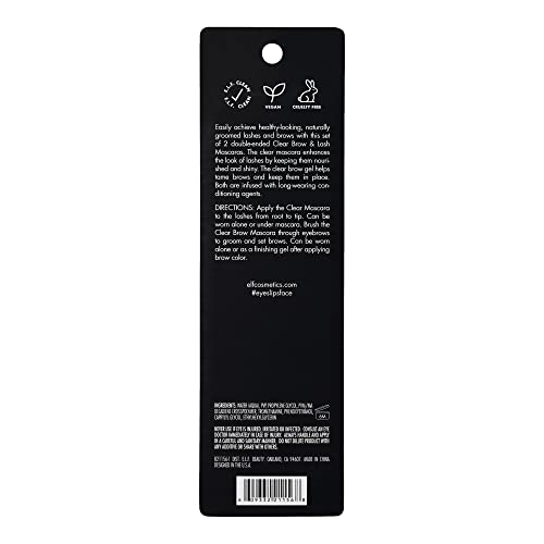Dual-Sided Clear Lash & Brow Mascara Gel - Long-Lasting Flexible Hold, 0.08 Fl Oz Pack of 2