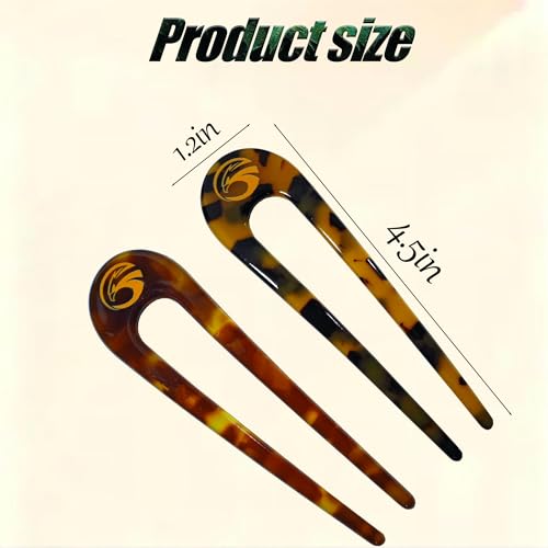 2 PCS Prestige French Hair Pin for Women, Acetate Twist Updos
