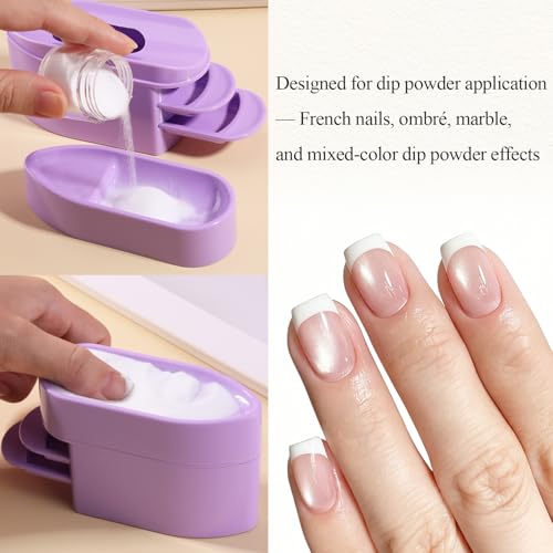 2-in-1 Dip Powder Recycling Tray System with Brush for DIY Nail Art