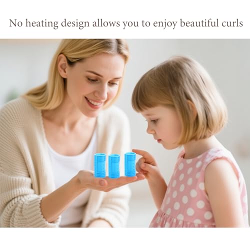 MOODKEY Heatless Hair Curlers Set - 24 Small Double Layer Plastic Rollers for Natural Curls & Waves