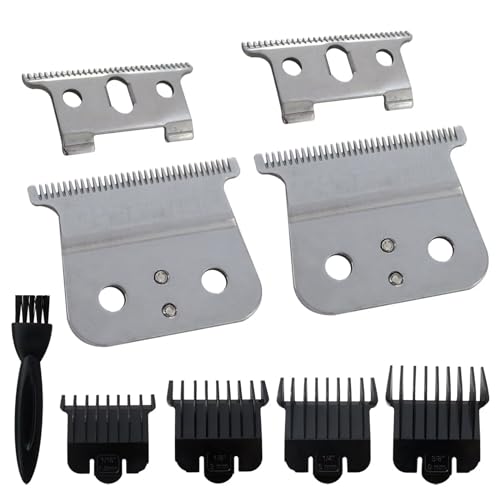Durable Replacement 2PCss #04710 Blade T Liner Clipper Fit for Andis GTX GTO GO & for Andis Blackouts & for Andis T Outliner (Silver)