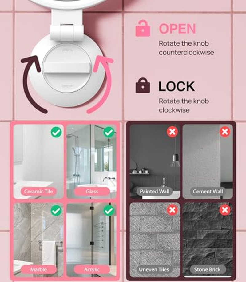 10X Magnifying Mirror with Light, Wall & Desk Makeup Mirror