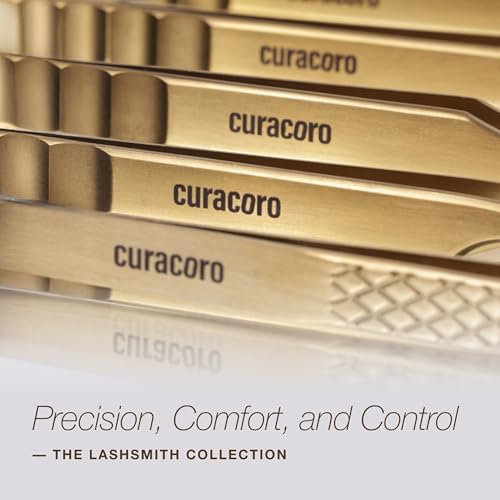 Curacoro Lash Tweezers for Eyelash Extensions - LashSmith Slim Boost Tweezer for Volume & Mega Volume