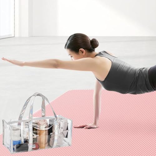 Lyellfe 2 Pack Clear Duffle Bag for Women, Heavy Duty Sports Tote Gym Bags, Large PVC Tote with Zipper, Plastic Makeup Toiletry for Gym, Travel, Beach and Picnic