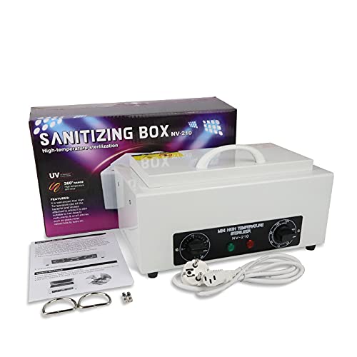 High Temperature Sterilizer, Dry Heat Nail Sterilizer Machine for Nail Tool Bottle, Portable Tool Disinfection Cabinet, Electric Cleaning Box for Esthetician, Laboratory, Salon NV-210