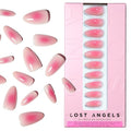 Lost Angels Pink Press On Nails - Almond Medium Length, 30 Count