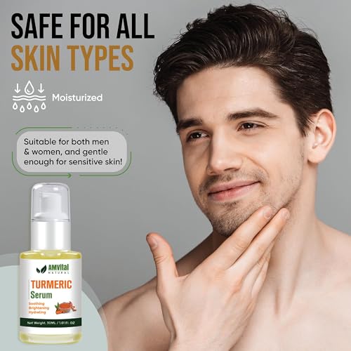 AMVital Turmeric Face Serum ? Hydrating Facial Serum for Dark Spots, Uneven Skin Tone & Radiant Complexion