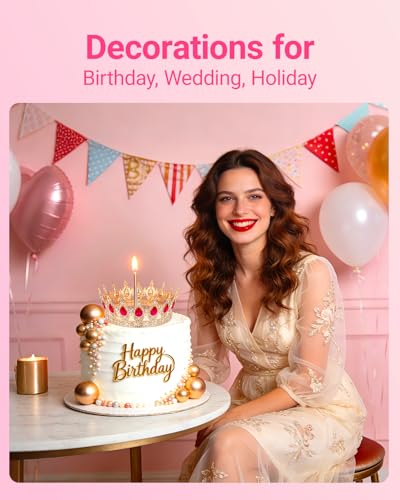 Schmoopy Crown Tiara for Women's Birthday Party & Flower Decorations