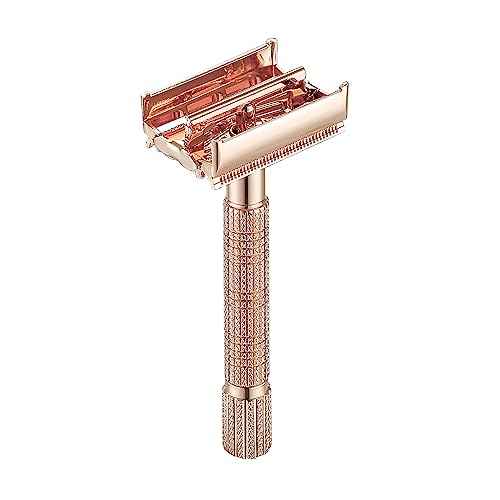 VIKINGS BLADE Safety Razor for Women + 5 Swedish Steel Blades. Quick Release Head, Double Edge. Smooth, Reusable, Recyclable (Model: Eva)