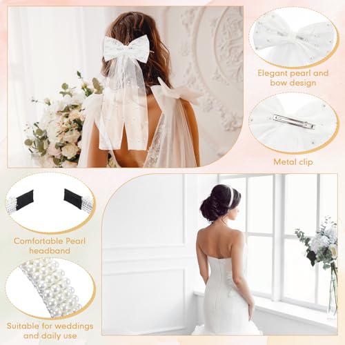 Kacctyen 16 Pcs Bride Gift Basket Ideas Bridal Shower Gifts Boxes Include Wicker Basket Bride Makeup Bag Slippers Pearl Headband Jewelry Box Hair Bow Veil and More for Bridal Stuff Engagement Gifts