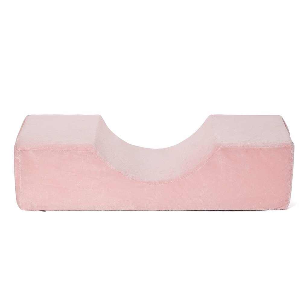 Grafting Eyelashes Soft Memory Foam Pillow with Pocket U Shape Eyelash Extension Pillow Beauty Salon Makeup Tool (Dark Pink)