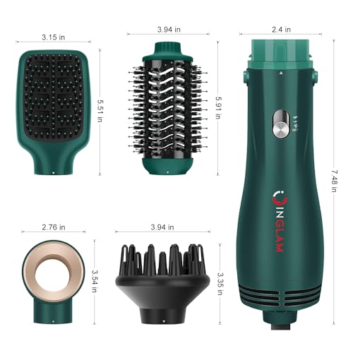 IG INGLAM 4-in-1 Hair Dryer Brush with Interchangeable Heads