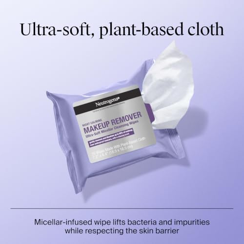 Neutrogena Night Calming Makeup Remover Wipes, 100 ct Twin Pack