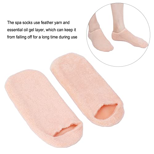 2pcs Moisturizing Socks, Foot Spa Gel Silicone Socks for Women, Extra Soft Gel Socks Gel Spa Socks for Dry Cracked Feet for Home, Repairing Rough Skin Essential Oil Gel Layer