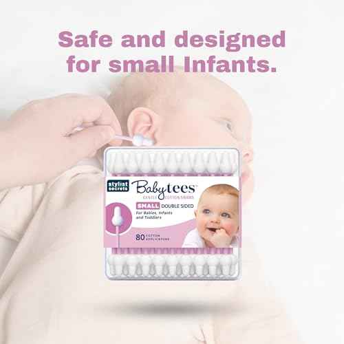 Classic Baby Tees - Small Gentle Double Sided Swabs Designed for Little Ears - for Babies, Infants & Toddlers - Dual Sided Pointed Buds - 80 Cotton Tips - 3 Pack