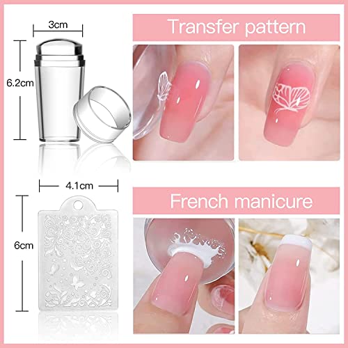 Biutee Nail Stamping Plates 10pcs Templates with Stamper Nail Stamper Nail Art Plates Kits Nail Plates Template Plates Leaves Flowers Animal Holiday Design