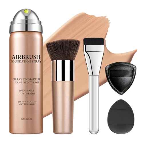 Airbrush Foundation Makeup Silky Mist Spray Foundation Full Coverage Airbrush Flawless Setting Spray Makeup-01 Natural