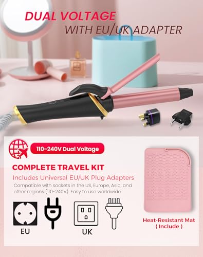 UKLISS Mini 3/4 Inch Curling Iron - Travel Size for Short Hair