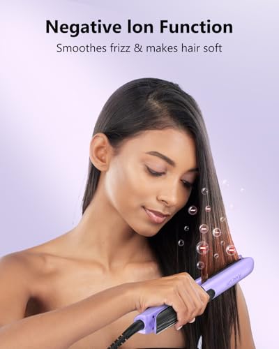 ANNLARY 2-in-1 Hair Straightener & Curler | 1" Titanium Ceramic Ionic Flat Iron