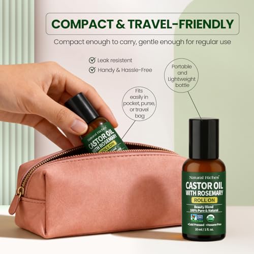 Organic Castor Oil with Rosemary Roll-On for Hair & Skin