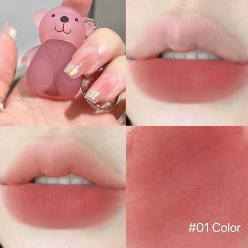 3-Color Lip Tint Set with Keychain - Waterproof & Moisturizing