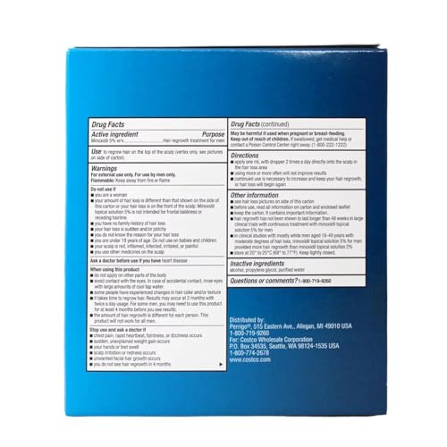 Kirkland 5% Minoxidil Hair Regrowth Solution, 3-Month Supply