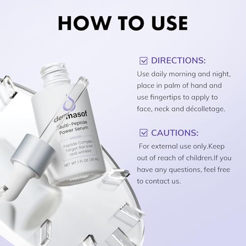 Dermasof Multi Peptide Power Serum for Face with Copper Peptides, Anti Aging, Firming and Lifting, Reduce Fine Lines and Wrinkles, Boost Collagen, Hydration, Barrier Repair, For All Skin Types 30mL