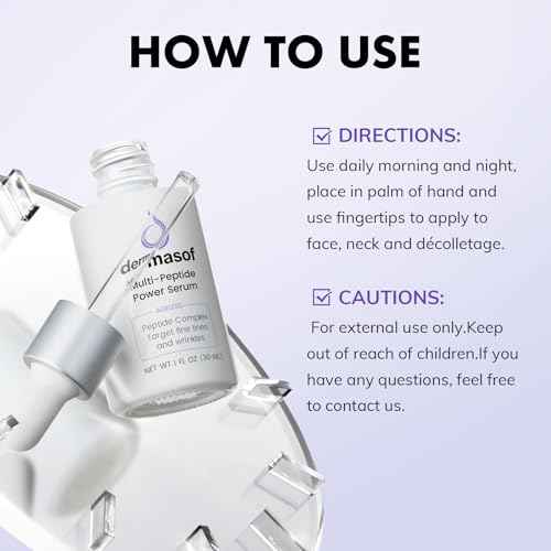 Dermasof Multi Peptide Power Serum for Face with Copper Peptides, Anti Aging, Firming and Lifting, Reduce Fine Lines and Wrinkles, Boost Collagen, Hydration, Barrier Repair, For All Skin Types 30mL