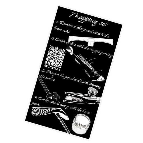 Eyebrow Mapping Kit with Ink String, Paste, Pencil & 20 Stencils