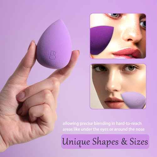 BS-MALL Makeup Sponge Set 6 Pcs ? Premium Beauty Blenders for Flawless Makeup Application