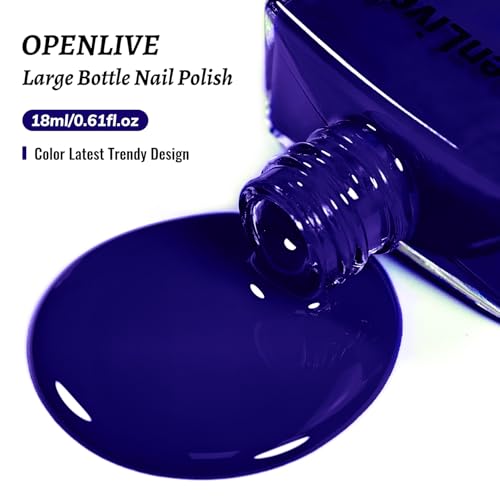 OpenLive Nail Polish 18ml Blue Large Volume Quick Dry Dark