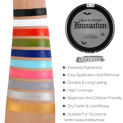 Grey Face Paint Foundation - Washable, Non-Toxic Makeup for Halloween & Cosplay