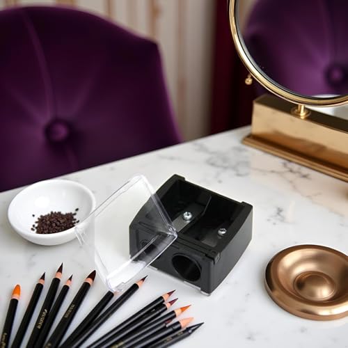 Mozff Dual Hole Cosmetic Pencil Sharpener for Eyeliner & Lip Liner