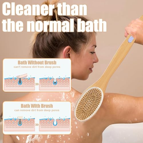 17-Inch Back Scrubber Brush with Long Handle for Shower