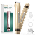 Bikini Trimmer for Women£¬2 in 1 Electric Shaver Dual Head Bikini Trimmer for Women IPX7 Waterproof Body Hair Trimmer and Facial Hair Remover for Bikini Leg Arm Body Face, Rose Gold 003