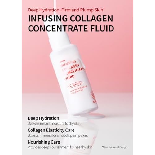 BEAUDIANI Infusing Collagen Concentrate Fluid, Lightweight Hydrating Face Moisturizer, Milky Lotion for All Skin Types, Non-Sticky Daily Skincare, Korean Skincare (1.69 fl oz)