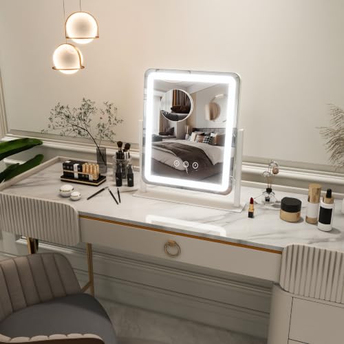 FENNIO 15x12.6" LED Vanity Mirror with Touch Dimmer & 3-Color Lights