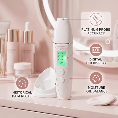 Digital Skin Hydration & Oil Tester with LCD Display