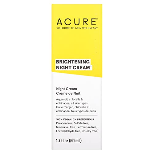 Acure Brightening Night Cream, 1.7 fl oz (50 ml) (Pack of 2)
