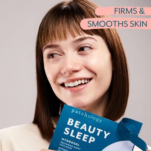 Patchology Hydrogel Face Mask with Retinol and Peptides Beauty Sleep - Gel Face Mask for women and men to reduce fine lines, and hydrate skin. 1 count. (Pack of 2)