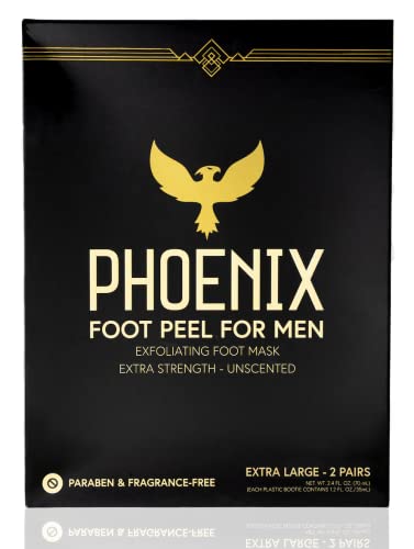 Phoenix Foot Peel for Men - Extra Strength Exfoliating Mask, XL (2 Pack)