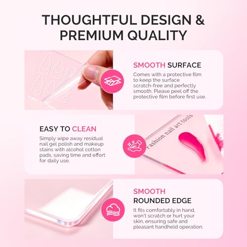 MelodySusie 2Pcs Nail Art Practice Palette with Spatula - Clear Acrylic Set