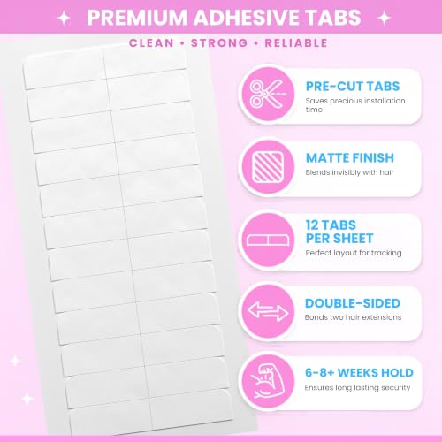 Big Kizzy Double Sided Hair Extension Tape - 72 Tabs, Extra Hold