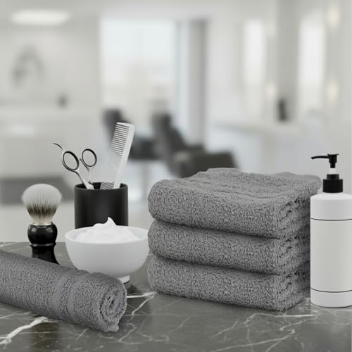 24 Pack Dark Grey Hand Towels 100% Cotton 16x27 inches
