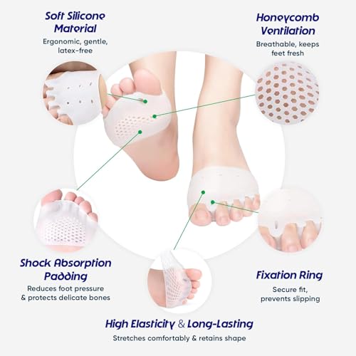 Hyggear Silicone Toe Separators - Pain Relief for Bunions & Hammer Toes
