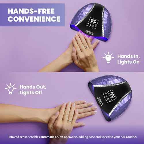 180W UV LED Nail Lamp, Gel Polish UV Light, 45 LED Nail Lights with Auto Sensor, LCD and 4 Timer Settings, Professional Nail Dryer, Blue Light Nail Lamp.