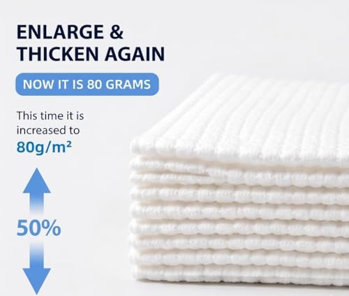 XL Disposable Face Towels - 50 Count, Ultra Soft Viscose for Cleaning