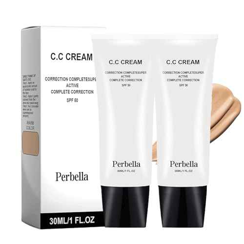 Cc Cream For Older Women-Perbella Cc Cream Self Adjusting For Mature Skin,Color Corrector & Lightweight Foundation,Natural Finish, Suitable for All Skin Types (2PCS)