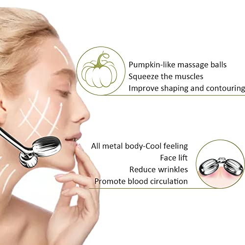 Yeamon Gua Sha Facial Tools and Face Roller Set, Facial Massage Tool for Women¡¯s Skincare Routine,Cooling Stainless Steel Face Sculpting Eyes Roller Guasha for Daily Use or Self-Care Gift for Women