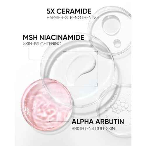 MSH Niacinamide Brightening Cream,Fades Dark Spots, Evens Skin Tone, Tranexamic Acid, ¥á-Arbutin, 5X Ceramides, Centella Asiatica, Suitable for Oil skin, 1fl.oz / 30g